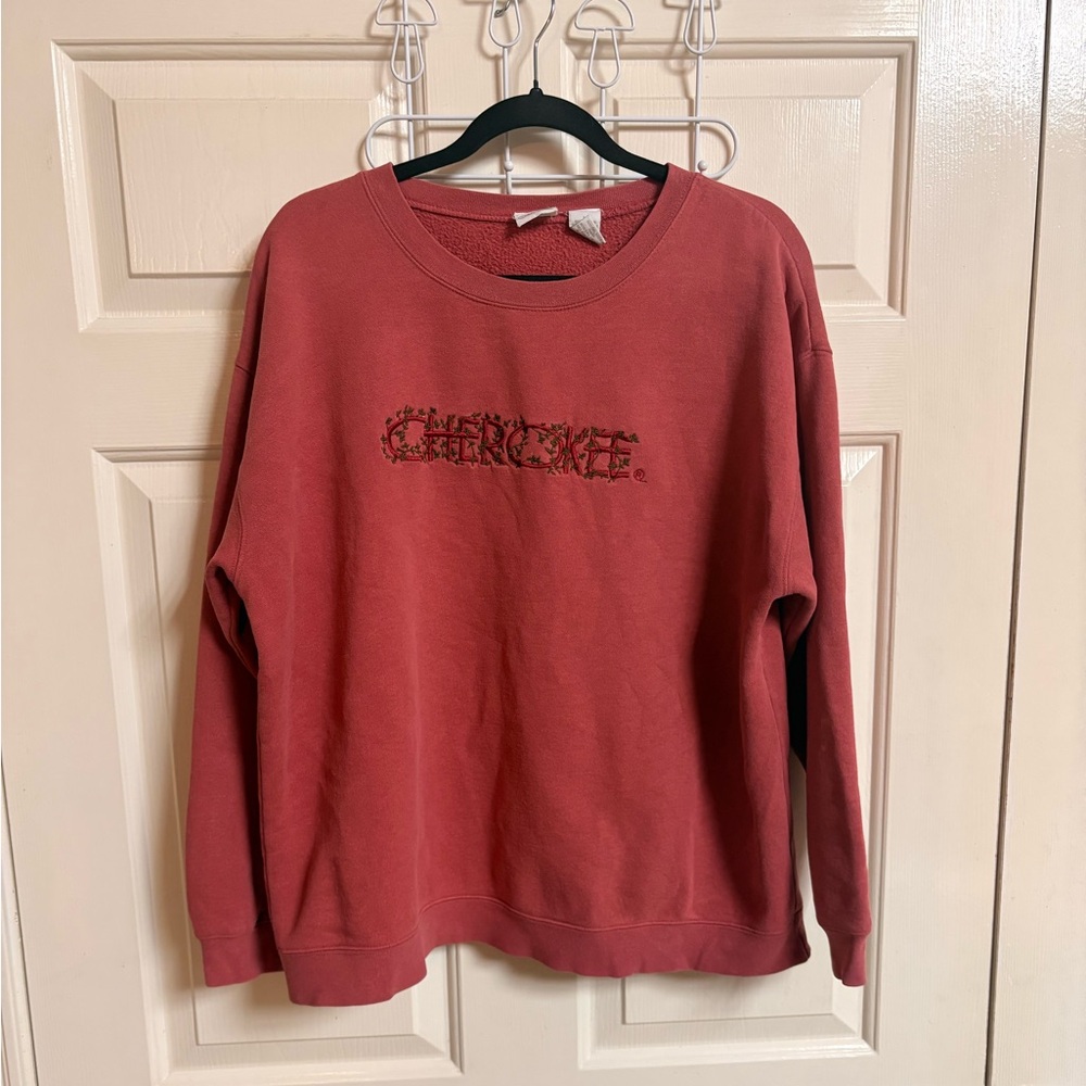VTG RARE 90s Target Cherokee Embroidered Monochromatic Vine Pull Over Sweatshirt